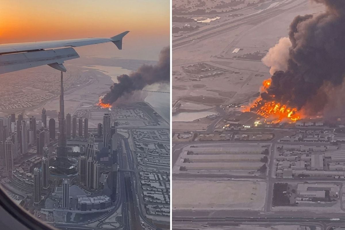 Yolcu uçağındaki turist, İran'ın vurduğu dev fabrikayı görüntüledi