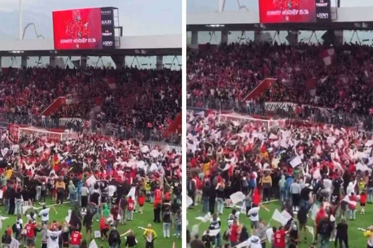 128 sene sonra ilk kez şampiyon olunca taraftarlar sahayı bastı