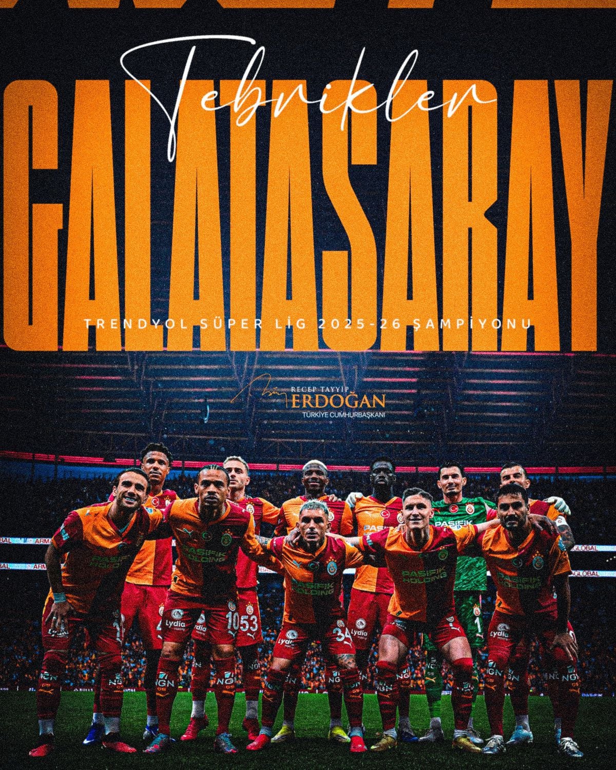 Cumhurbaşkanı Erdoğan'dan Galatasaray'a tebrik mesajı
