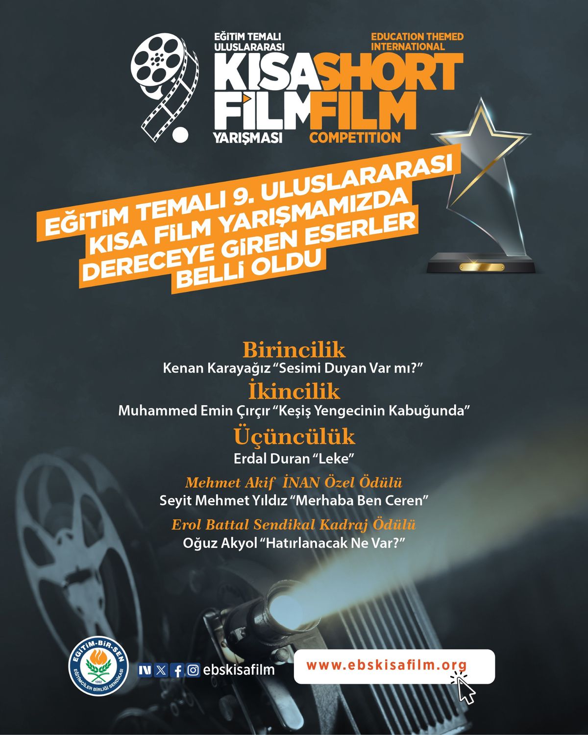 Eğitim Temalı Kısa Film Yarışması Sonuçları Açıklandı