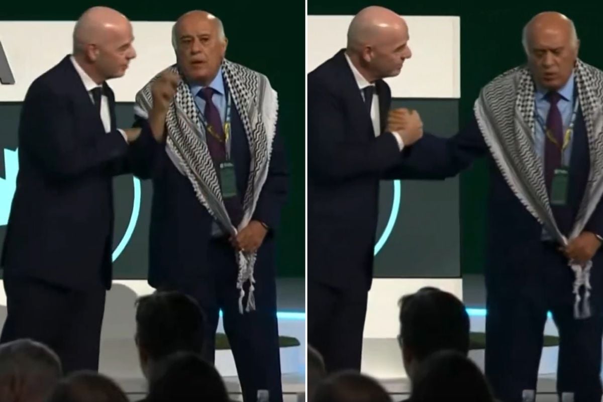 Infantino'dan skandal hareket! Filistin Futbol Federasyonu Başkanı sahneyi terk etti