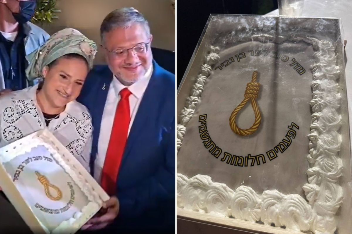 İsrailli bakanın doğum gününde skandal "urgan" pastası: Bazen hayaller gerçek olur