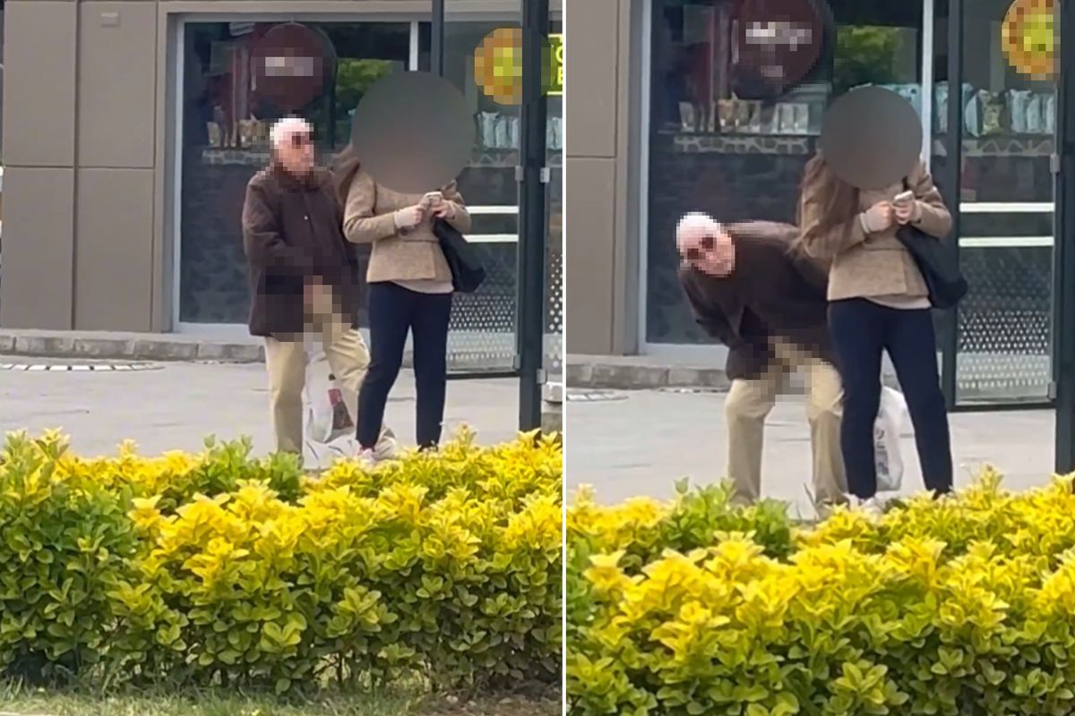 Otobüs durağında mide bulandıran görüntü