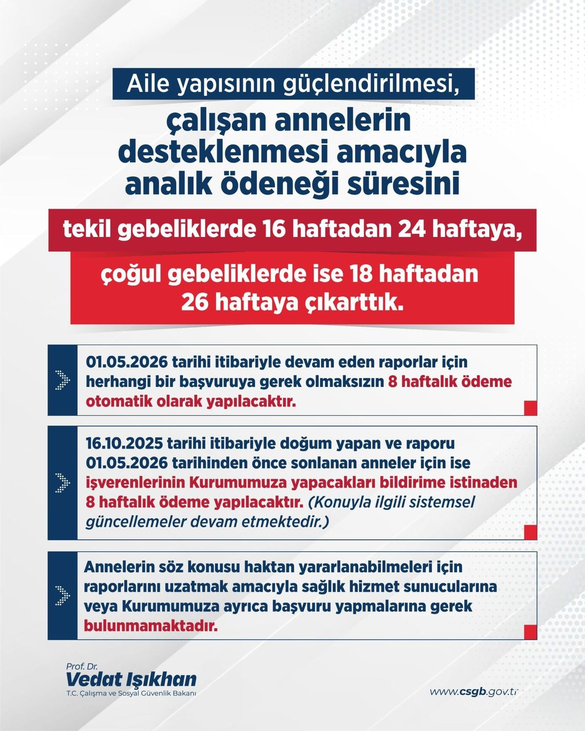 SGK analık ödeneği süresini uzattı