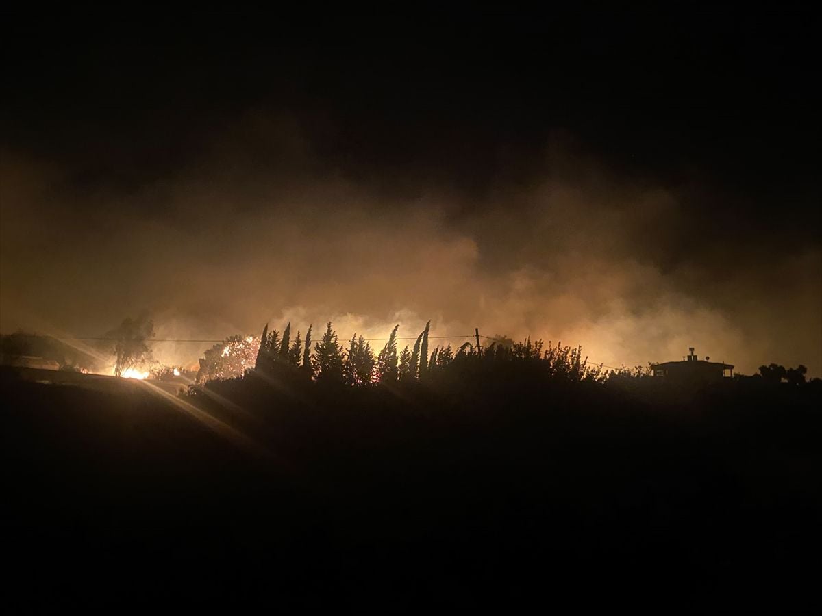 Antalya'da ormanlık ve tarım arazilerinin bulunduğu alanda çıkan yangına müdahale ediliyor