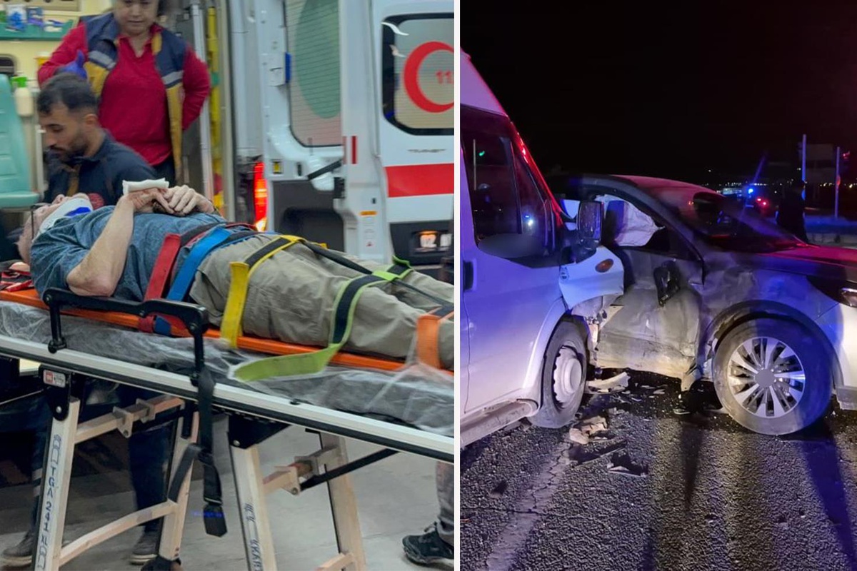 Adıyaman’da otomobil ile minibüs çarpıştı: 15 yaralı