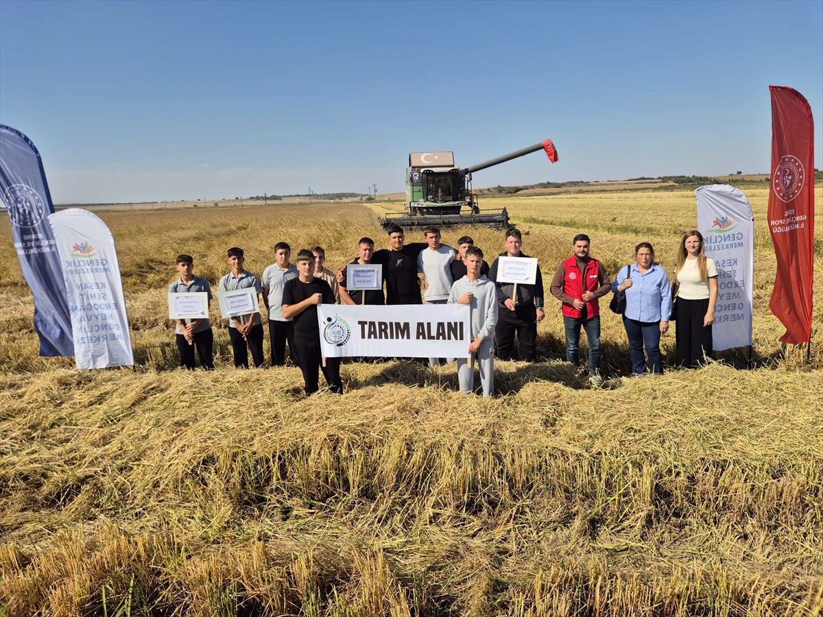 Edirne Keşan'da tarım bölümü öğrencileri çeltik tarlasında ders işledi